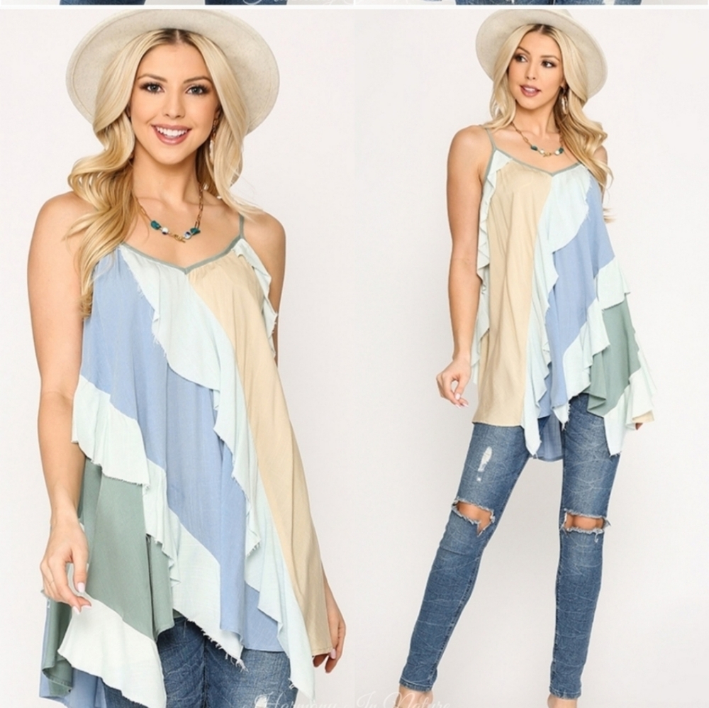 Color Block Sleeveless Top - Picture 5 of 8